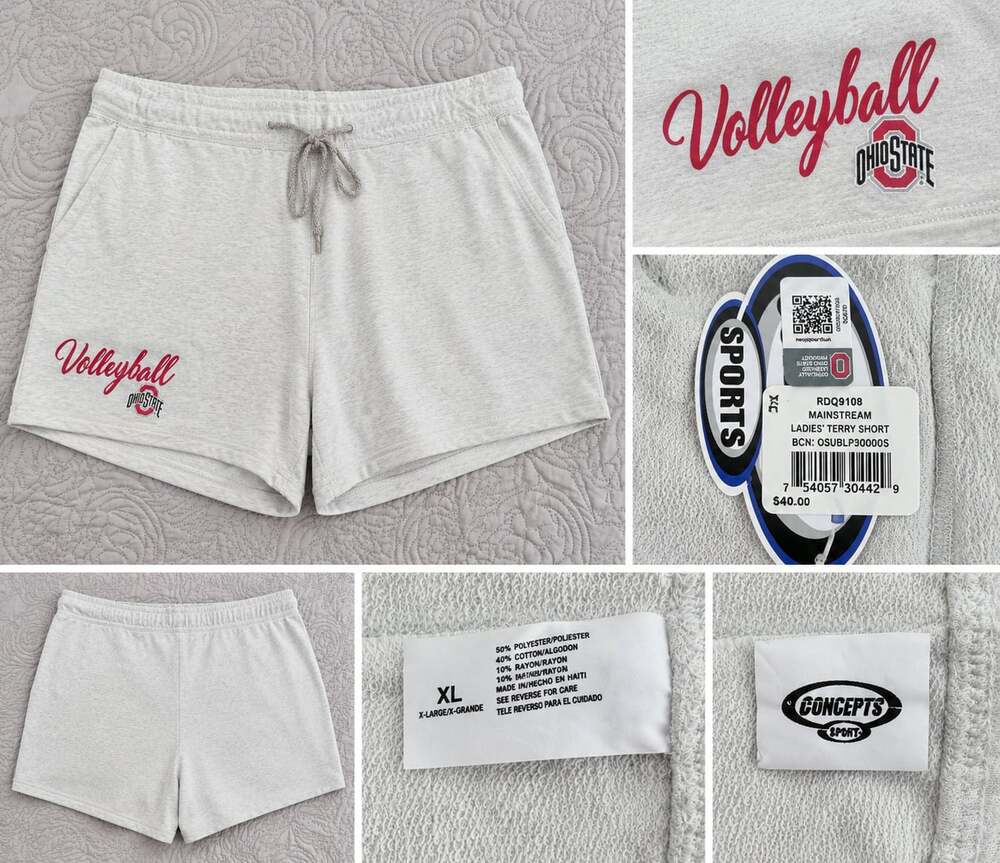 Concepts Sport Ohio State Volleyball Terry Shorts Women's XL